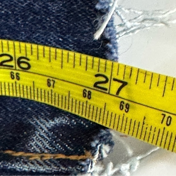 Old Navy sz 10 jeans straight leg with a raw hemline. Med navy - Picture 8 of 13